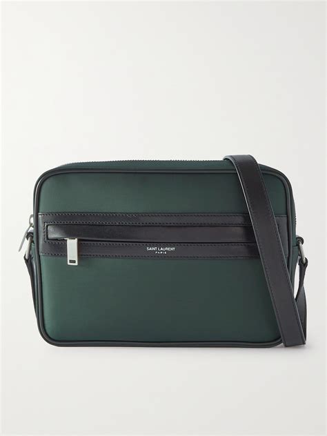 yves saint laurent fabric green messenger bag